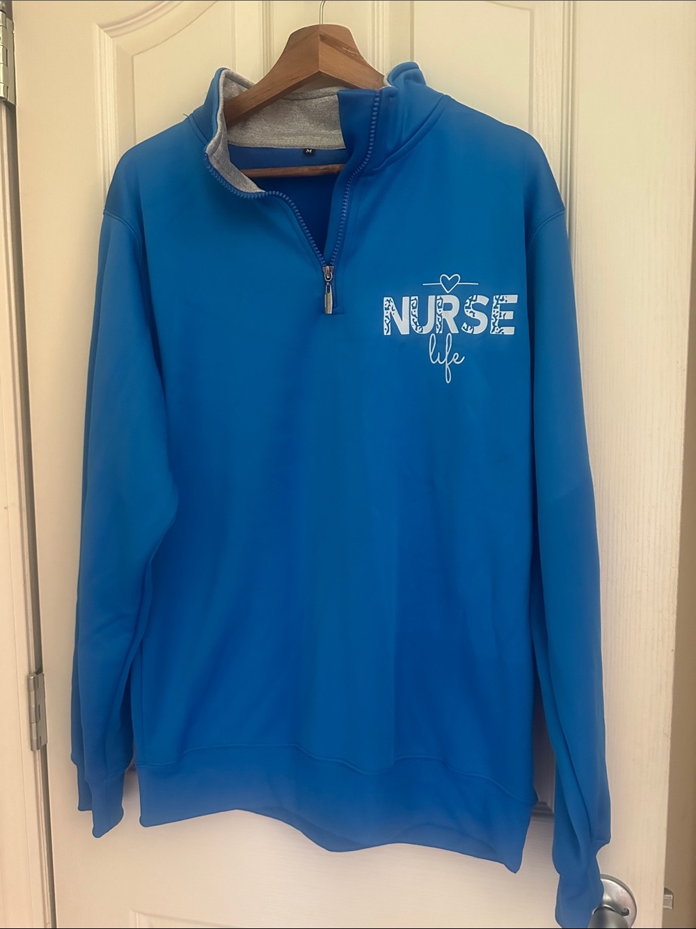 Nurse Life Quarter-Zip Pullover Sweatshirt - Blue